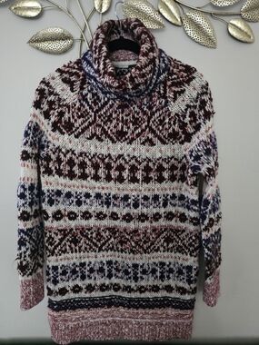 Free People Multicolor Fair Isle Knit Sweater Oversized XS